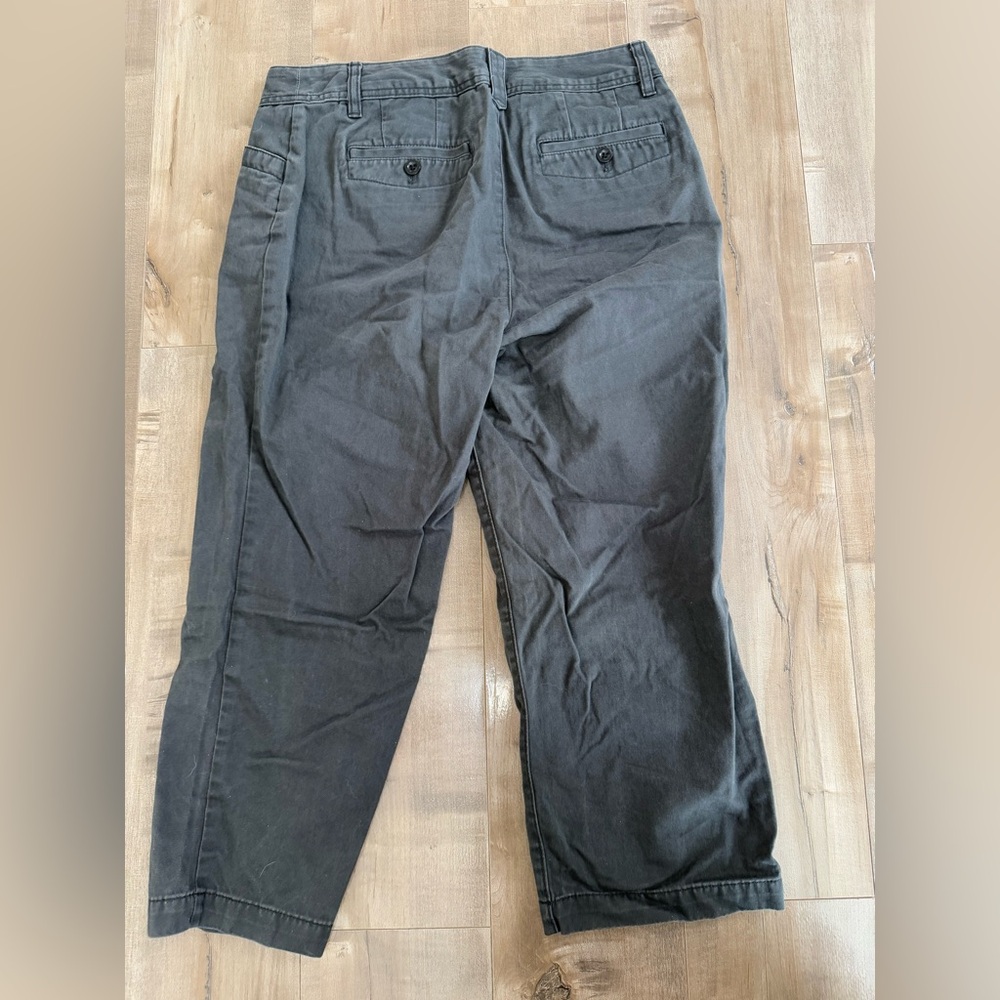 Lot of 2 Eddie Bauer Legend Wash Pant Chino Women 8 Straight Leg Crop Gray Brown - Picture 6 of 9